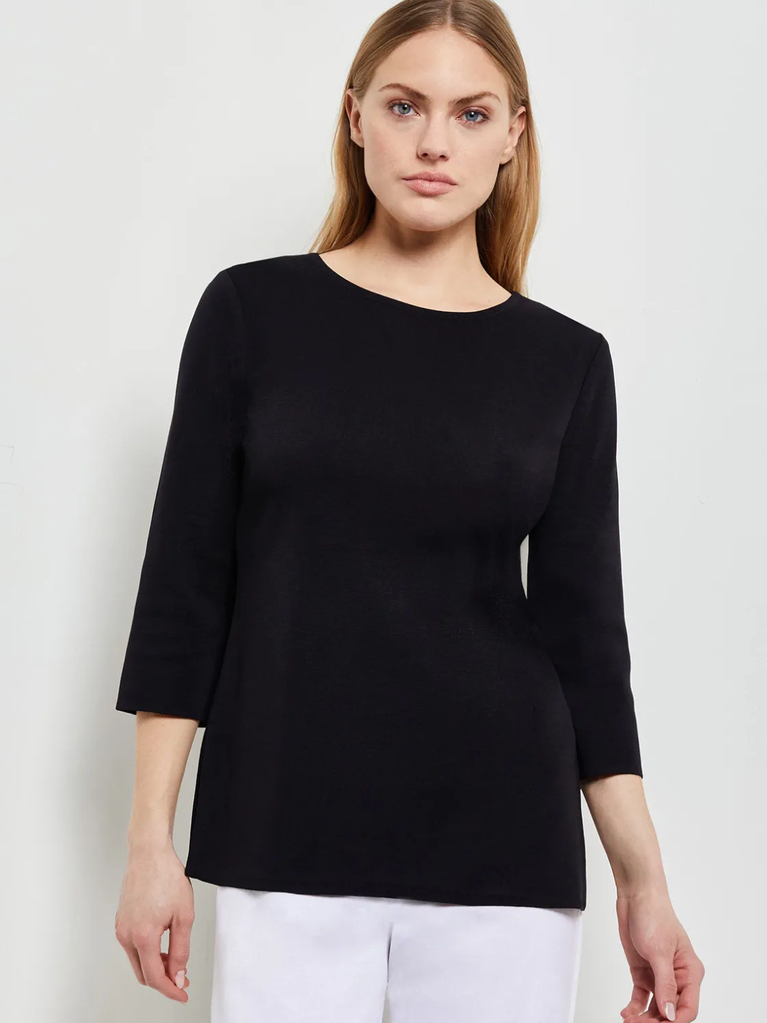 Misook Tops & Tees|3/4 Sleeve Knit Tunic - Long Sleeve Tunic |