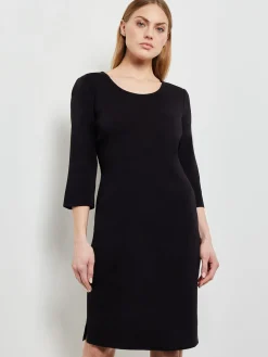 Misook Dresses|3/4 Sleeve Sheath Dress - Scoop Neck Dress |