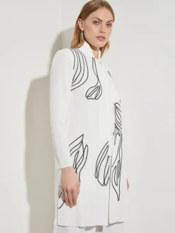 Misook Jackets & Coats|Abstract Embroidery Jewel Neck Jacket