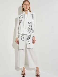 Misook Jackets & Coats|Abstract Embroidery Jewel Neck Jacket