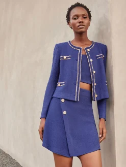 Misook Skirts|A-Line Boucle Knit Mini Skirt