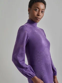 Misook Dresses|A-Line Jacquard Knit Maxi Dress