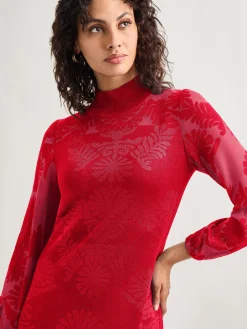 Misook Dresses|A-Line Jacquard Knit Maxi Dress