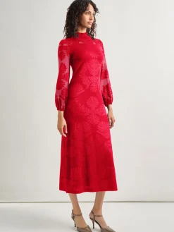 Misook Dresses|A-Line Jacquard Knit Maxi Dress