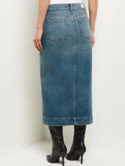 Misook Skirts|Asra Denim Maxi Skirt