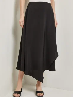 Misook Skirts|Asymmetrical Charmeuse Maxi Skirt