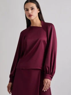 Misook Blouses & Shirts|Tops & Tees|Asymmetrical Neckline Crepe de Chine Blouse