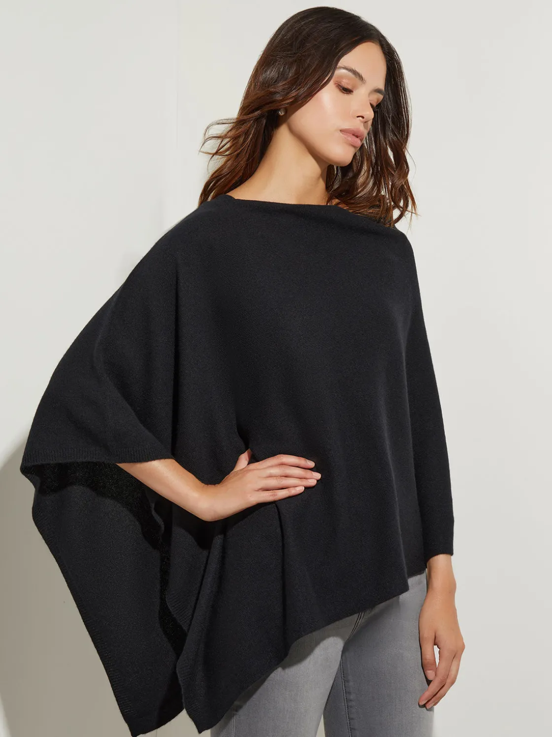 Misook Jackets & Coats|Tops & Tees|Asymmetrical Poncho - Cashmere Poncho |