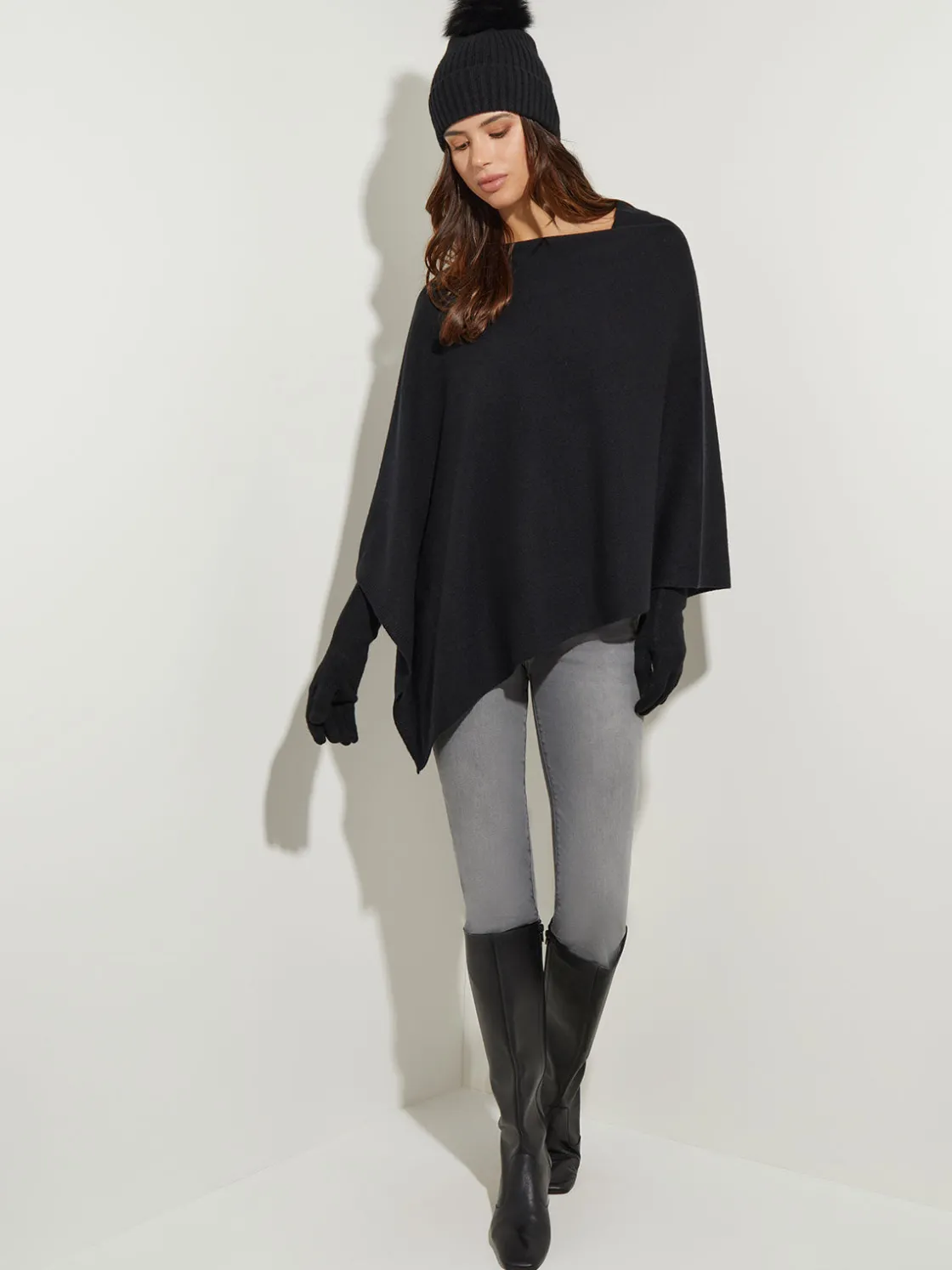 Misook Jackets & Coats|Tops & Tees|Asymmetrical Poncho - Cashmere Poncho |
