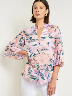 Misook Blouses & Shirts|Tops & Tees|Bell Sleeve Blouse - Pleated Blouse |