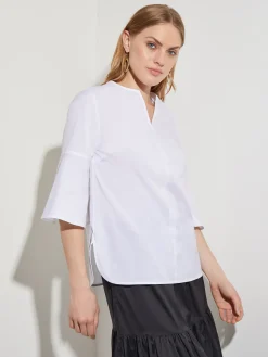 Misook Blouses & Shirts|Tops & Tees|Bell Sleeve Cotton Blend Blouse