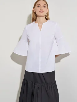 Misook Blouses & Shirts|Tops & Tees|Bell Sleeve Cotton Blend Blouse