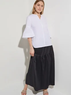 Misook Blouses & Shirts|Tops & Tees|Bell Sleeve Cotton Blend Blouse