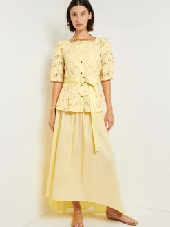 Misook Blouses & Shirts|Tops & Tees|Belted Button Front Blouse - Floral Applique Woven