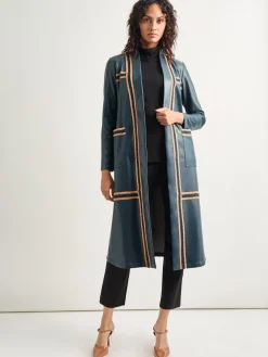 Misook Jackets & Coats|Belted Long Vegan Leather Jacket