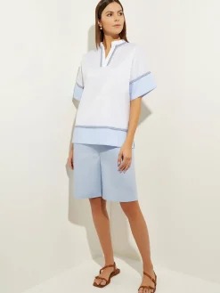 Misook Blouses & Shirts|Tops & Tees|Blouse White Cotton - Split Neck Blouse |