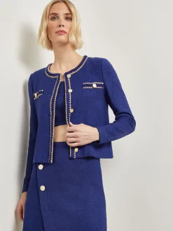 Misook Jackets & Coats|Braided Trim Boucle Knit Jacket