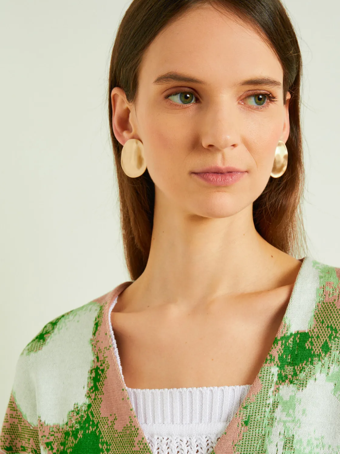 Misook Accessories|Earrings|Brushed Satin 18K Gold Oval Clip Earrings