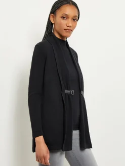 Misook Jackets & Coats|Buckle Detail Shawl Collar Cashmere Cardigan