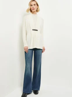 Misook Jackets & Coats|Buckle Detail Shawl Collar Cashmere Cardigan