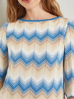 Misook Tops & Tees|Chevron Hem Tunic - Intarsia Soft Knit