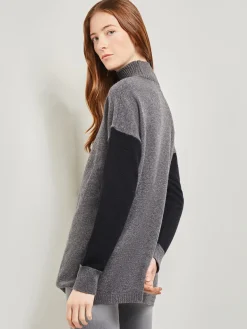 Misook Tops & Tees|Colorblock Cashmere Turtleneck Tunic