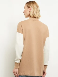 Misook Tops & Tees|Colorblock Cashmere Turtleneck Tunic