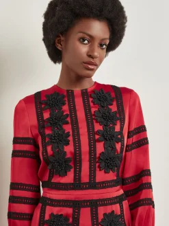 Misook Blouses & Shirts|Tops & Tees|Crepe de Chine Floral Lace Peplum Blouse