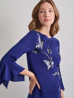 Misook Tops & Tees|Embroidered Floral Knit Blouse