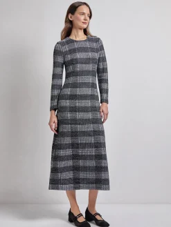 Misook Dresses|Fit & Flare Tweed Knit Maxi Dress