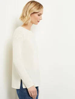 Misook Tops & Tees|Floral Shimmer Cashmere Tunic