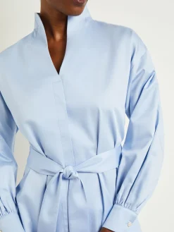 Misook Blouses & Shirts|Tops & Tees|Funnel Neck Belted Cotton Blouse