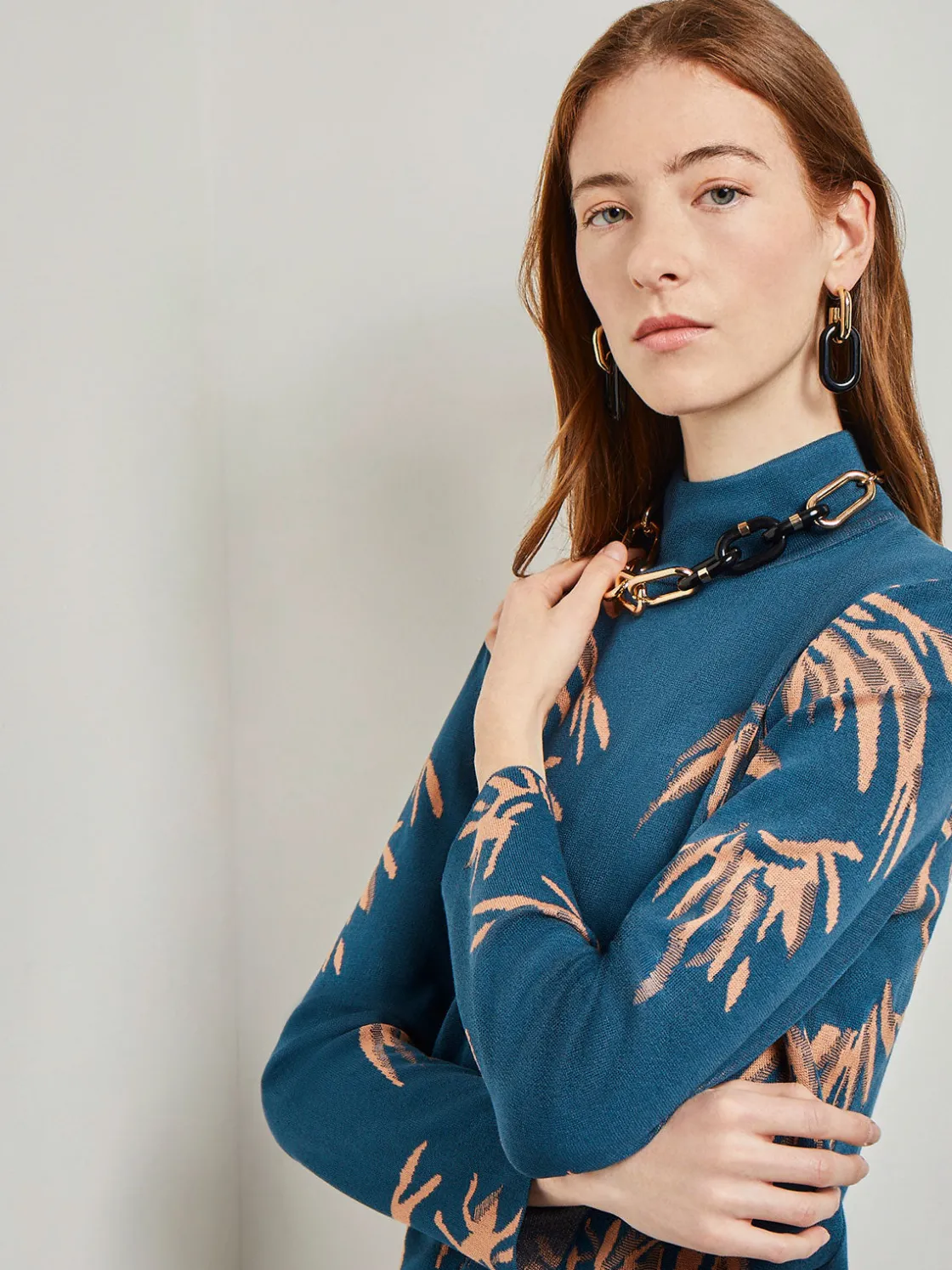 Misook Accessories|Earrings|Gold & Black Resin Doorknocker Earrings