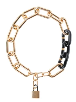 Misook Accessories|Necklaces|Gold & Black Resin Oval Link Necklace