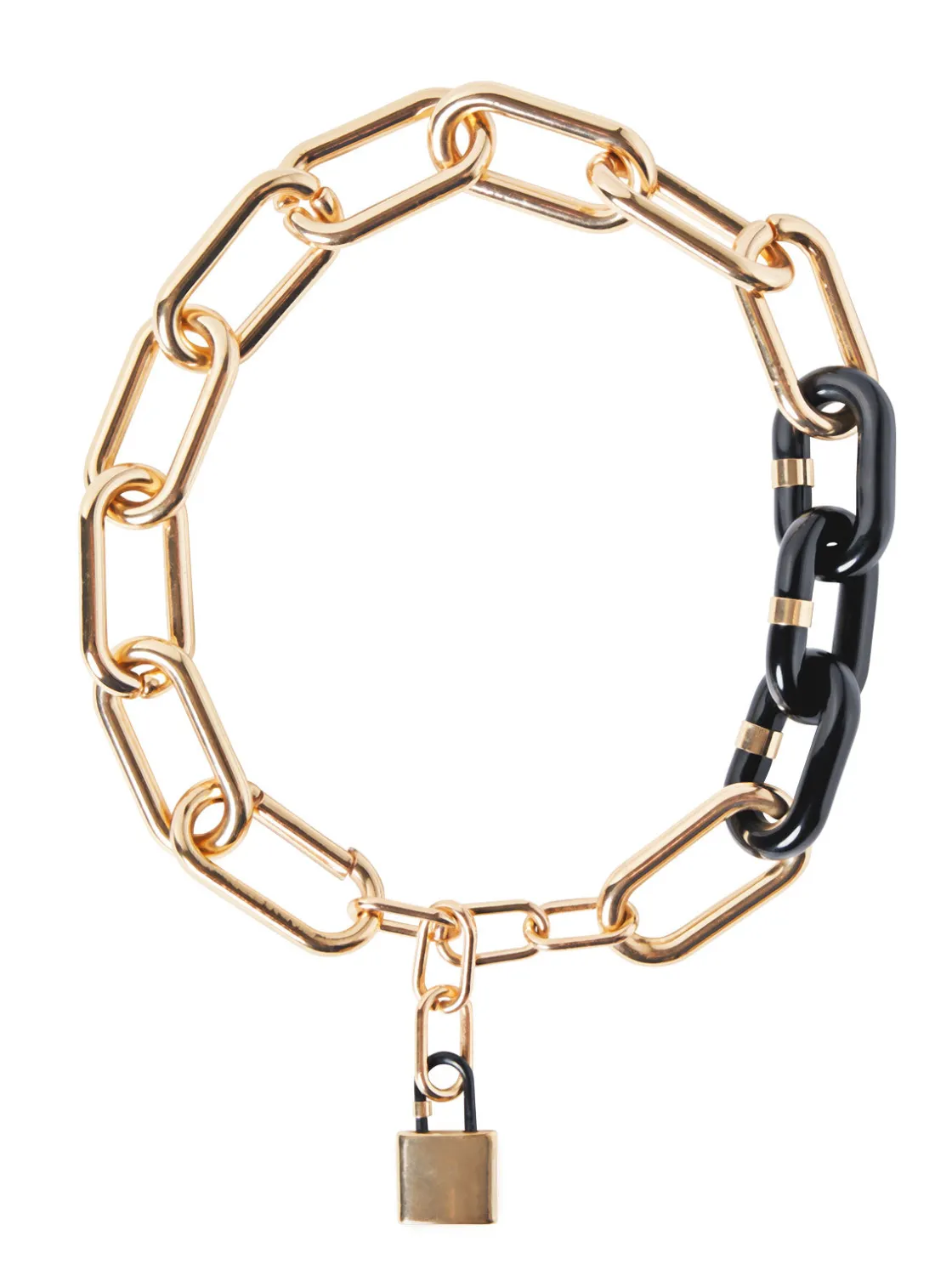 Misook Accessories|Necklaces|Gold & Black Resin Oval Link Necklace