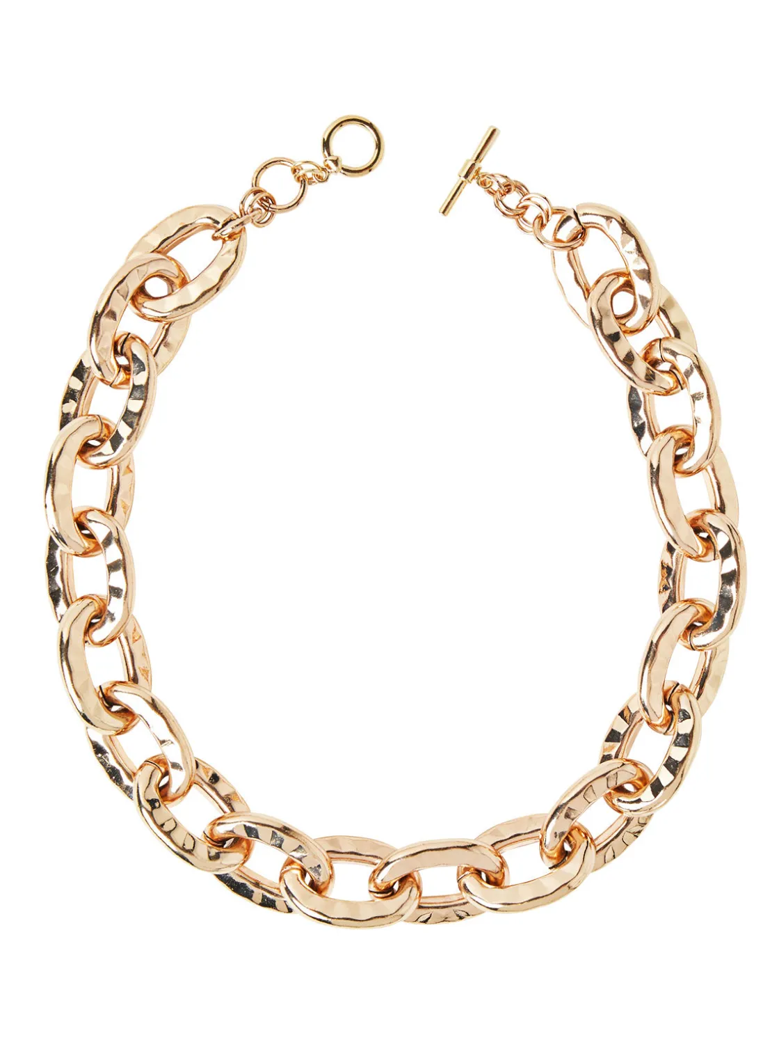 Misook Accessories|Necklaces|Hammered Oval Link Short Necklace