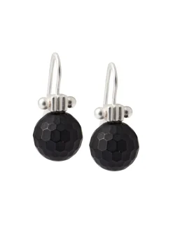 Misook Accessories|Earrings|Handmade Matte Black Onyx Crystal Column Top Earring