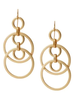 Misook Accessories|Earrings|Handmade Matte Gold Dual Layer Multi Hoop Earring