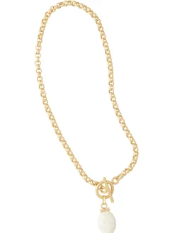 Misook Accessories|Necklaces|Handmade White Magnesite Pendant Toggle Chain Necklace