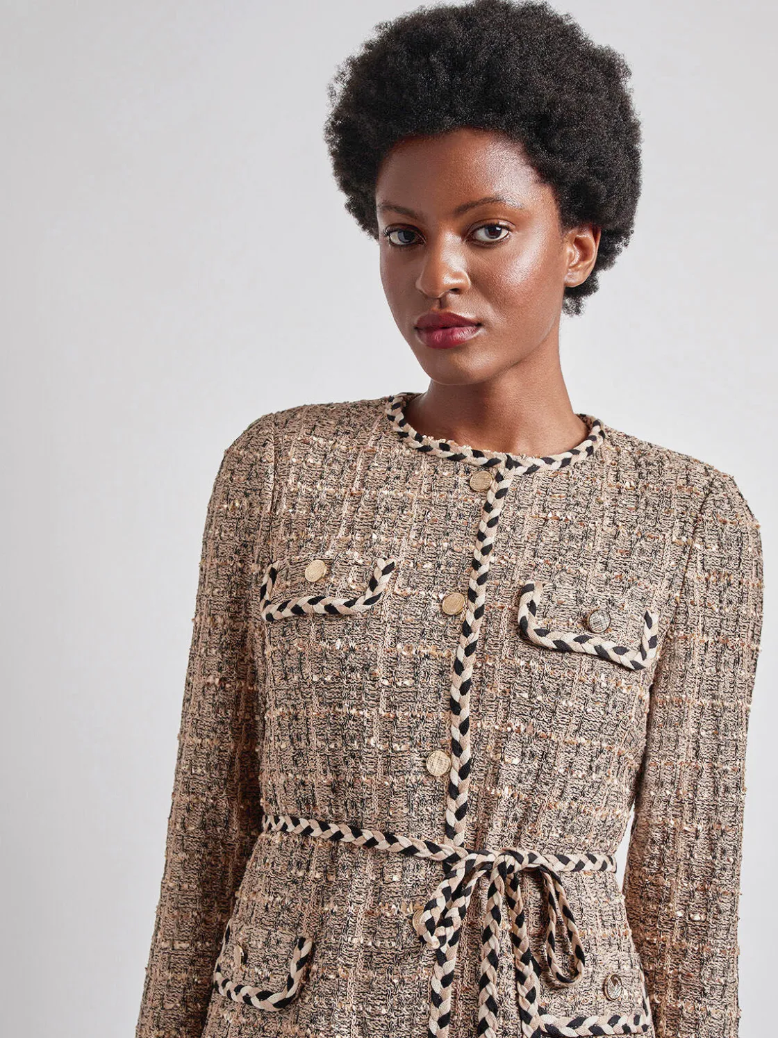 Misook Jackets & Coats|Heritage Fit Braid Trim Tweed Knit Jacket