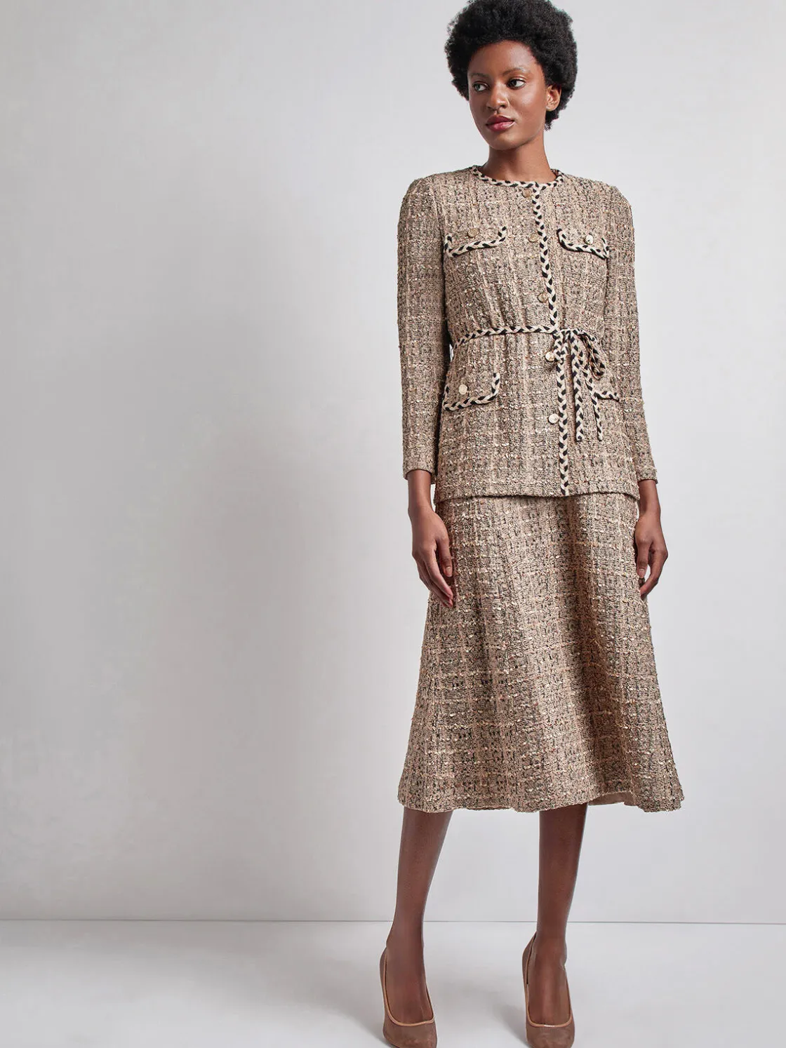 Misook Jackets & Coats|Heritage Fit Braid Trim Tweed Knit Jacket