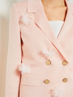 Misook Jackets & Coats|Heritage Fit Double Breasted Jacket - Floral Applique Knit