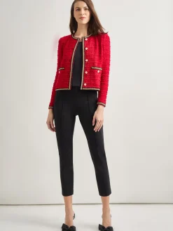 Misook Jackets & Coats|Heritage Fit Double Chain Trim Eyelash Knit Jacket