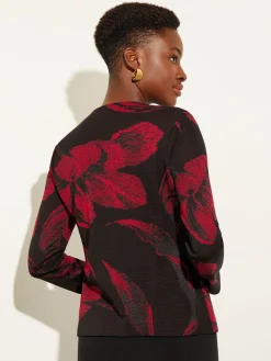 Misook Jackets & Coats|Heritage Fit Floral Button-Front Knit Jacket