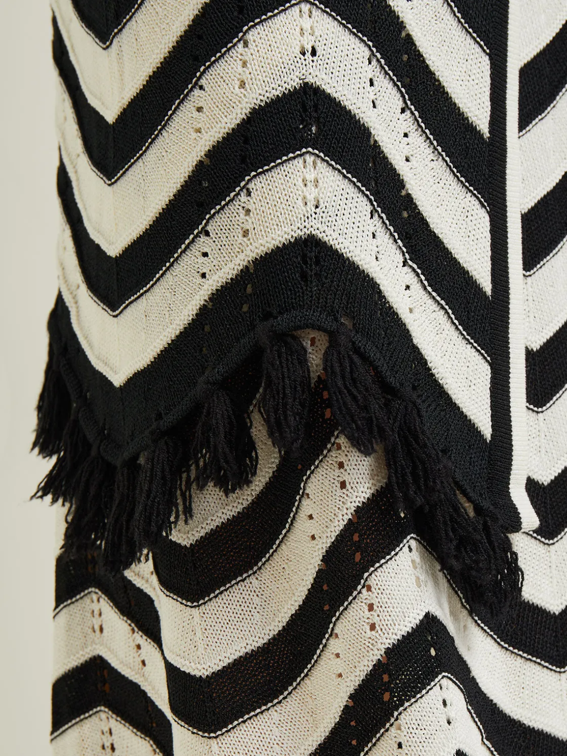 Misook Jackets & Coats|Heritage Fit Jacket - Chevron Fringe Trim Intarsia Knit