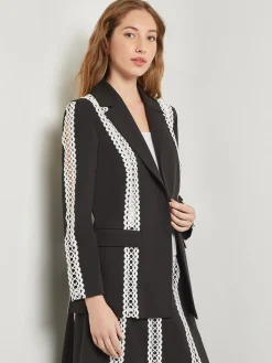 Misook Jackets & Coats|Heritage Fit Jacket - Eyelet Trim Woven Twill