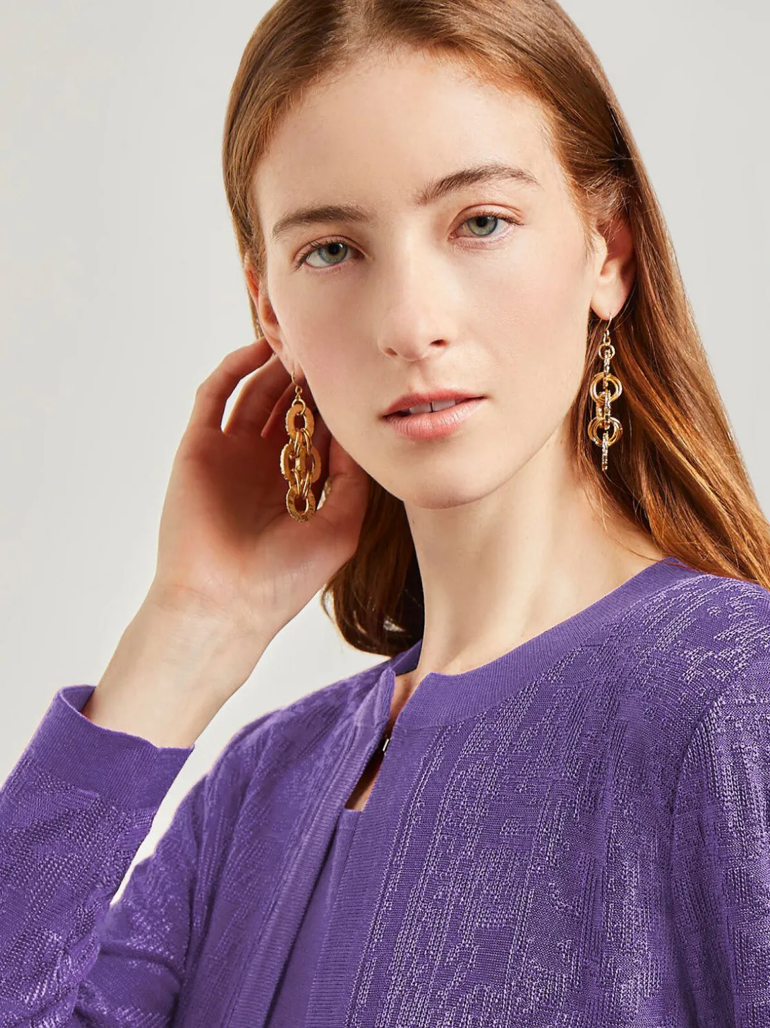 Misook Jackets & Coats|Heritage Fit Jewel Neck Jacquard Knit Jacket