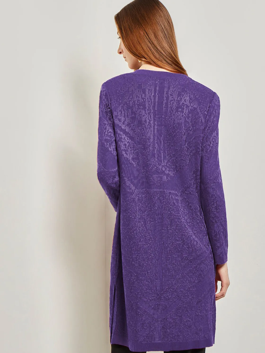 Misook Jackets & Coats|Heritage Fit Jewel Neck Jacquard Knit Jacket