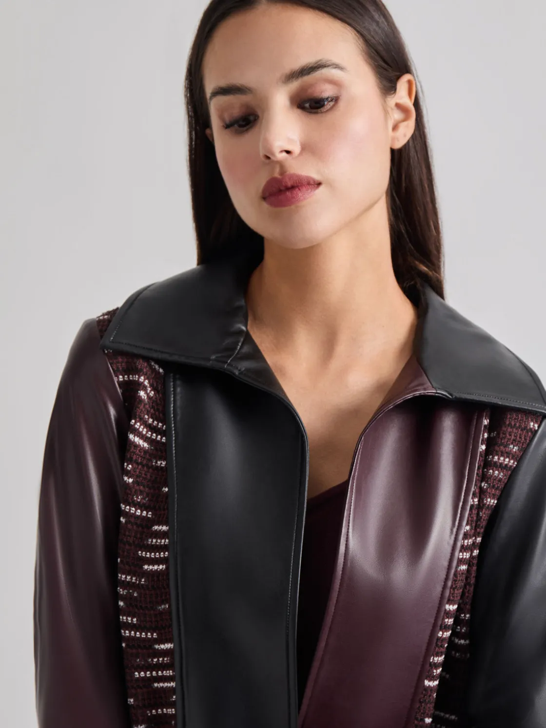 Misook Jackets & Coats|Heritage Fit Mixed Media Multi-Panel Topper