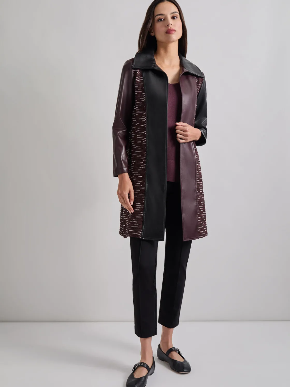 Misook Jackets & Coats|Heritage Fit Mixed Media Multi-Panel Topper